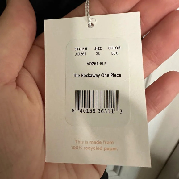 Andie The Rockway One Piece Swimsuit Black Women's Size XL Classic - Picture 7 of 7